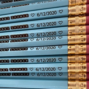 Baby shower favors, personalized baby shower pencils, custom favors, baby shower, engraved baby pencils