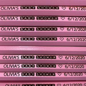 Baby shower favors, personalized baby shower pencils, custom favors, baby shower, engraved baby pencils