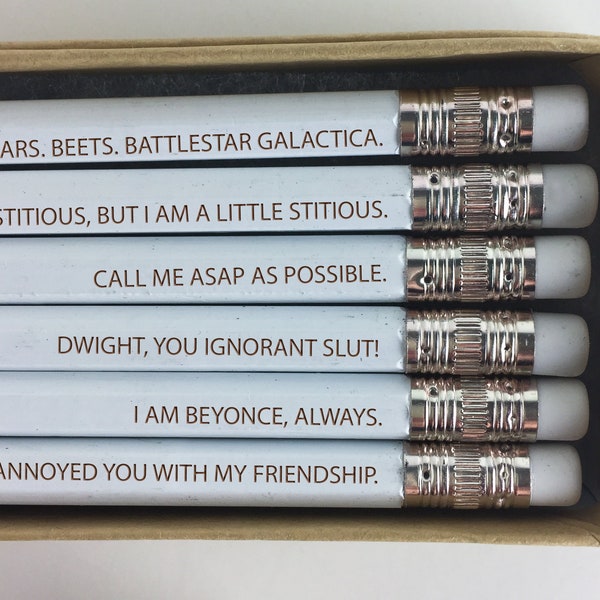 Office Pencils with TV Quotes, Office TV Pencils, The Office Pencils, Office Pencils, Unofficial Fan Pencils