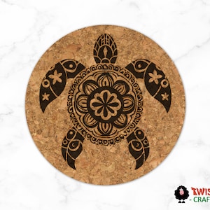 Topfuntersetzer Schildkröte aus Kork: Boho Beach Kitchen Decor