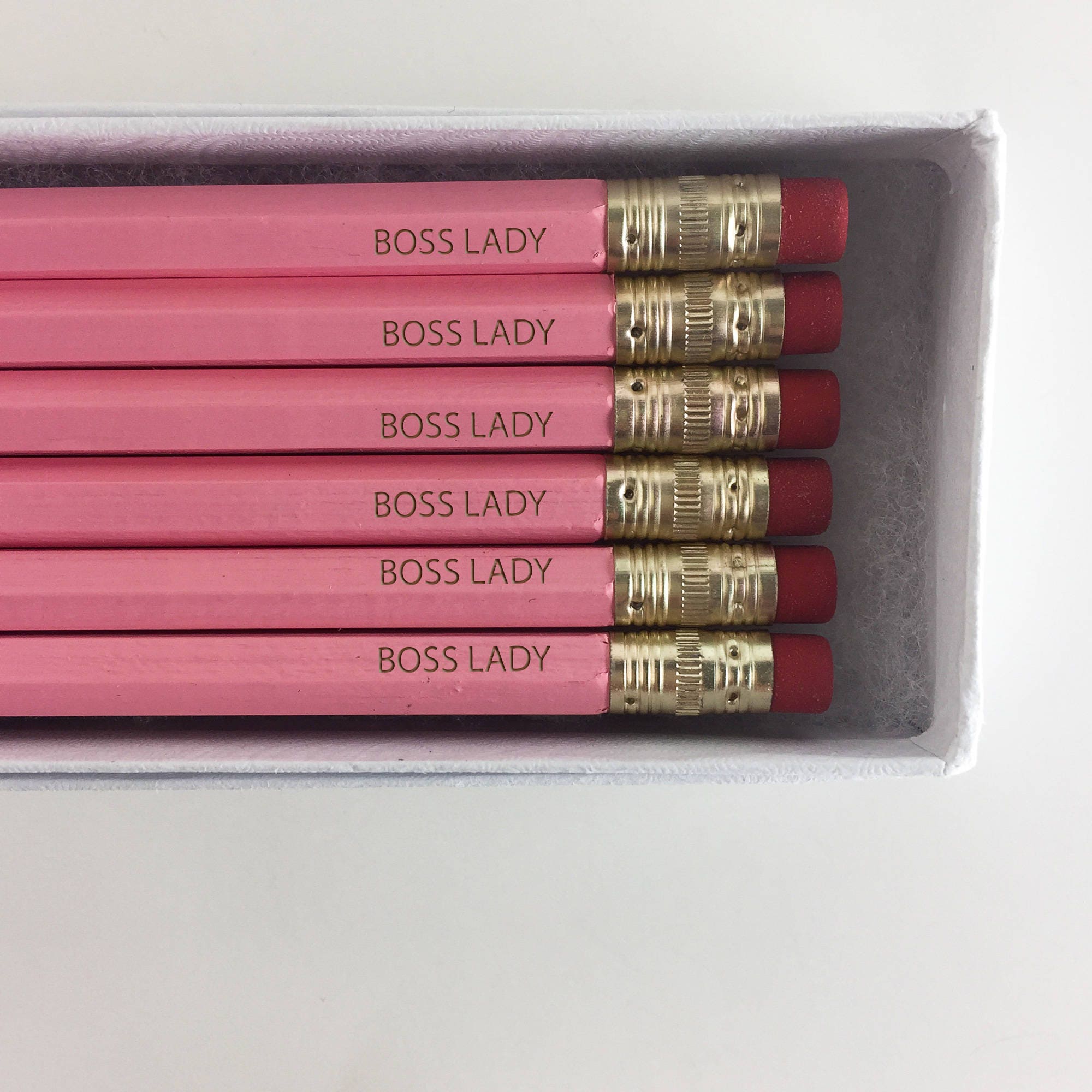Boss Lady Pencils Set Like a Boss School Supplies Engraved Etsy