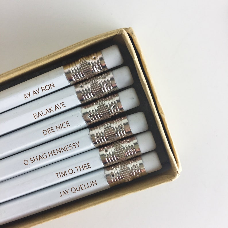 Key & Peele Substitute Teacher, Mispronounced Names 6 Personalized Pencils, Key and Peele, Substitute Teacher, Name Pencils, Jay Quellin image 1