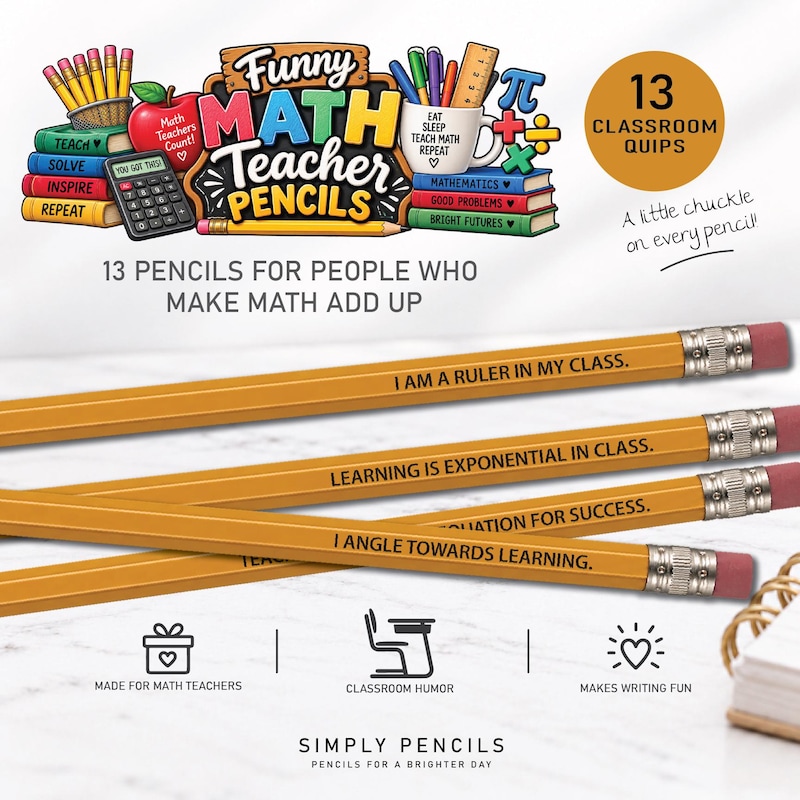 Math Engraved Pencils - Etsy