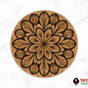 Nature-Inspired Mandala Kitchen Trivet, Engraved Trivet, Kitchen Decor, Pot Holder, Hot Pad, Gift Idea,Kitchen Accessory, House Warming Gift