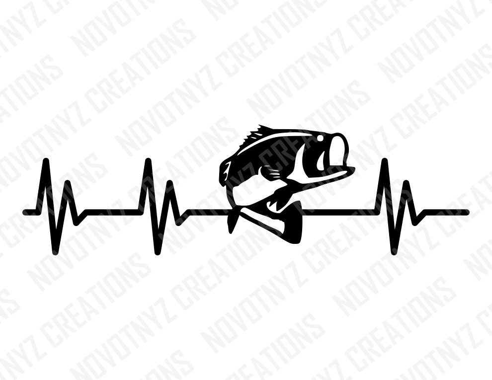 Download Bass Heartbeat Svg Fishing Love For Fishing Etsy