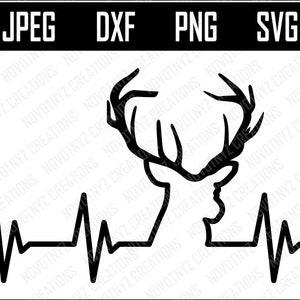 Hirsch Herzschlag SVG, Jagd, Liebe zur Jagd