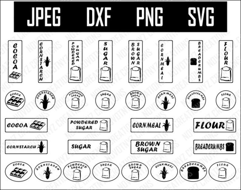 Kitchen Staples Labels svg, Pantry Labels svg, Canister Labels svg, Labels image 1