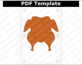 Turkey Template, 9-1/2”x9-1/2”, Silhouette, Printable Cutout PDF, Stencil Template, Stencil PDF