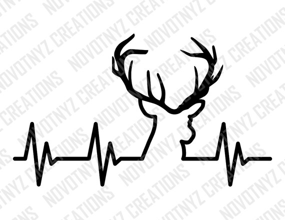 Deer Heartbeat Svg Hunting Love For Hunting Etsy