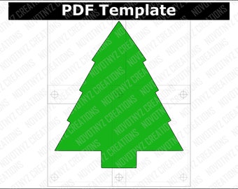 Christmas Tree Template, 14"x 16", Silhouette, Printable Cutout PDF, Stencil Template, Stencil PDF