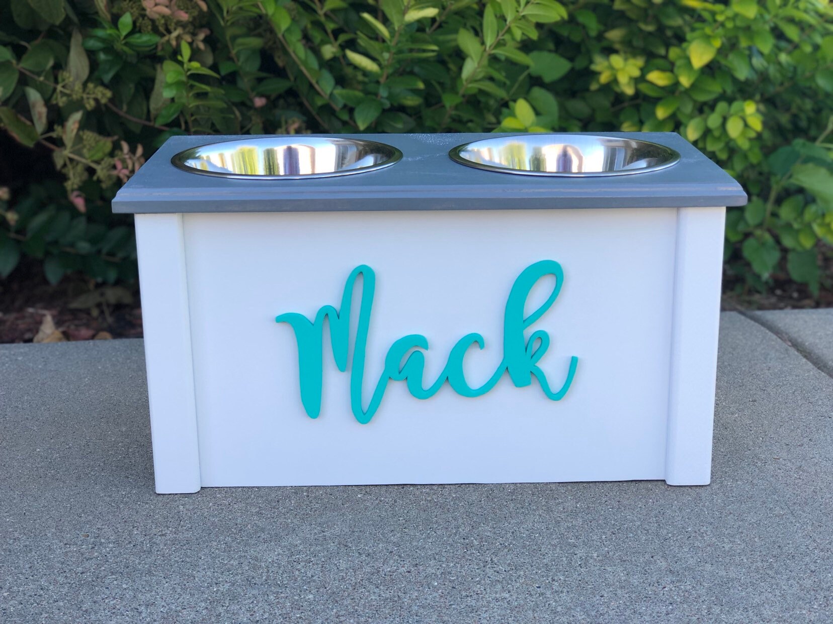 Large raised dog bowl, feeding station, customized pet bowls, pet fee…
