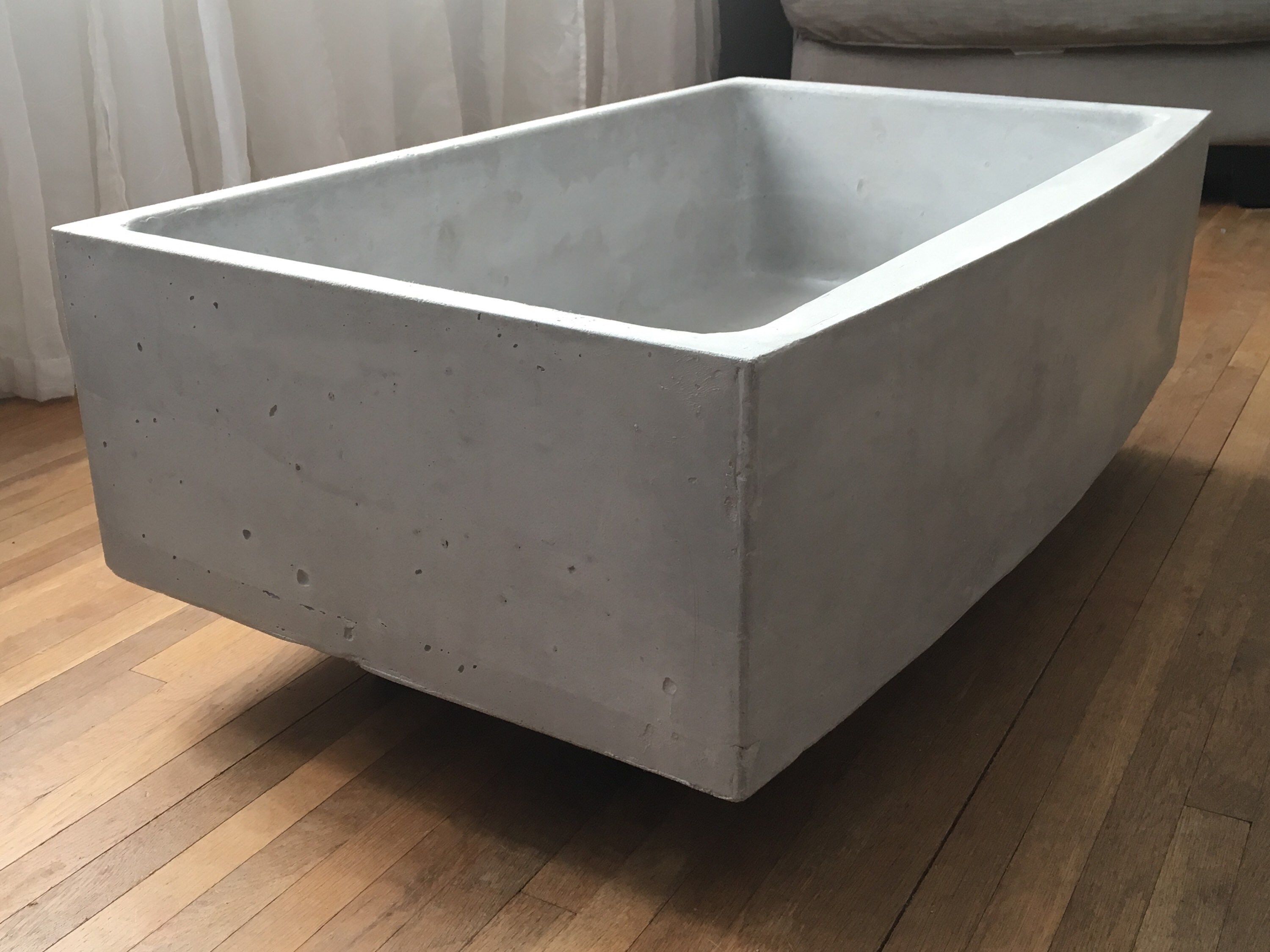 Fregadero de granja de hormigón con apron delantero curvo | Etsy