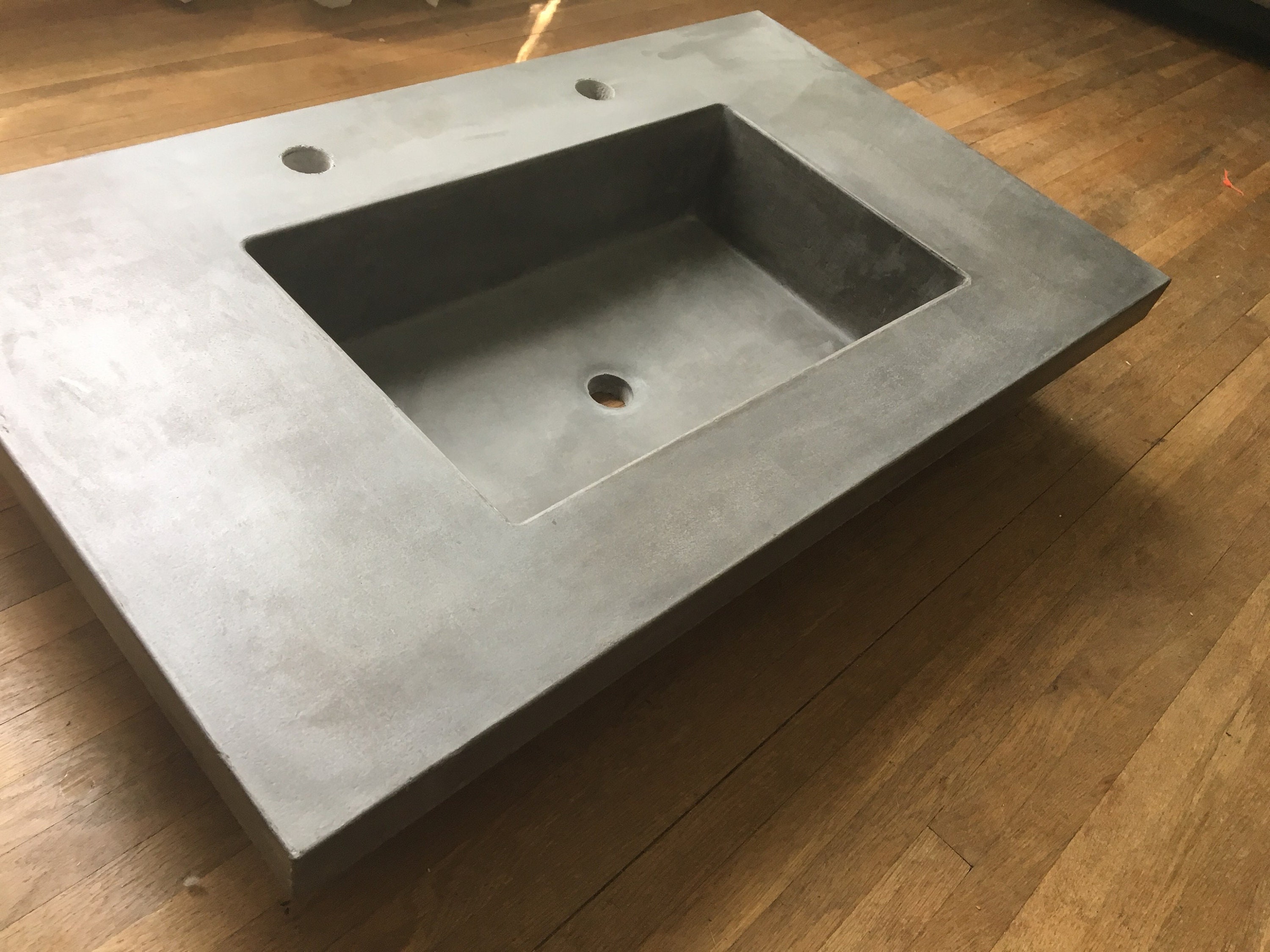 Concrete Vanity Top Gray Etsy