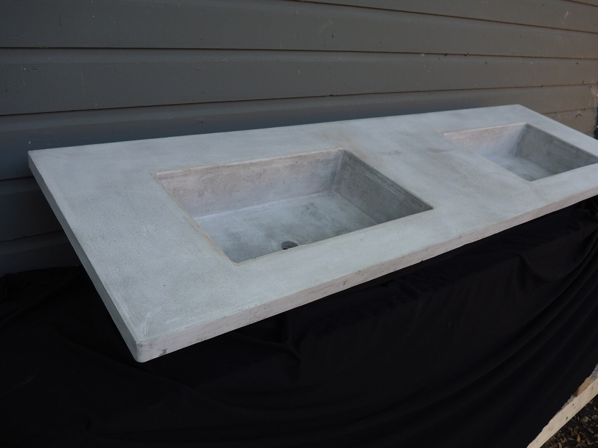 Concrete Double Vanity Top With 60 Wide Trough Sink Etsy