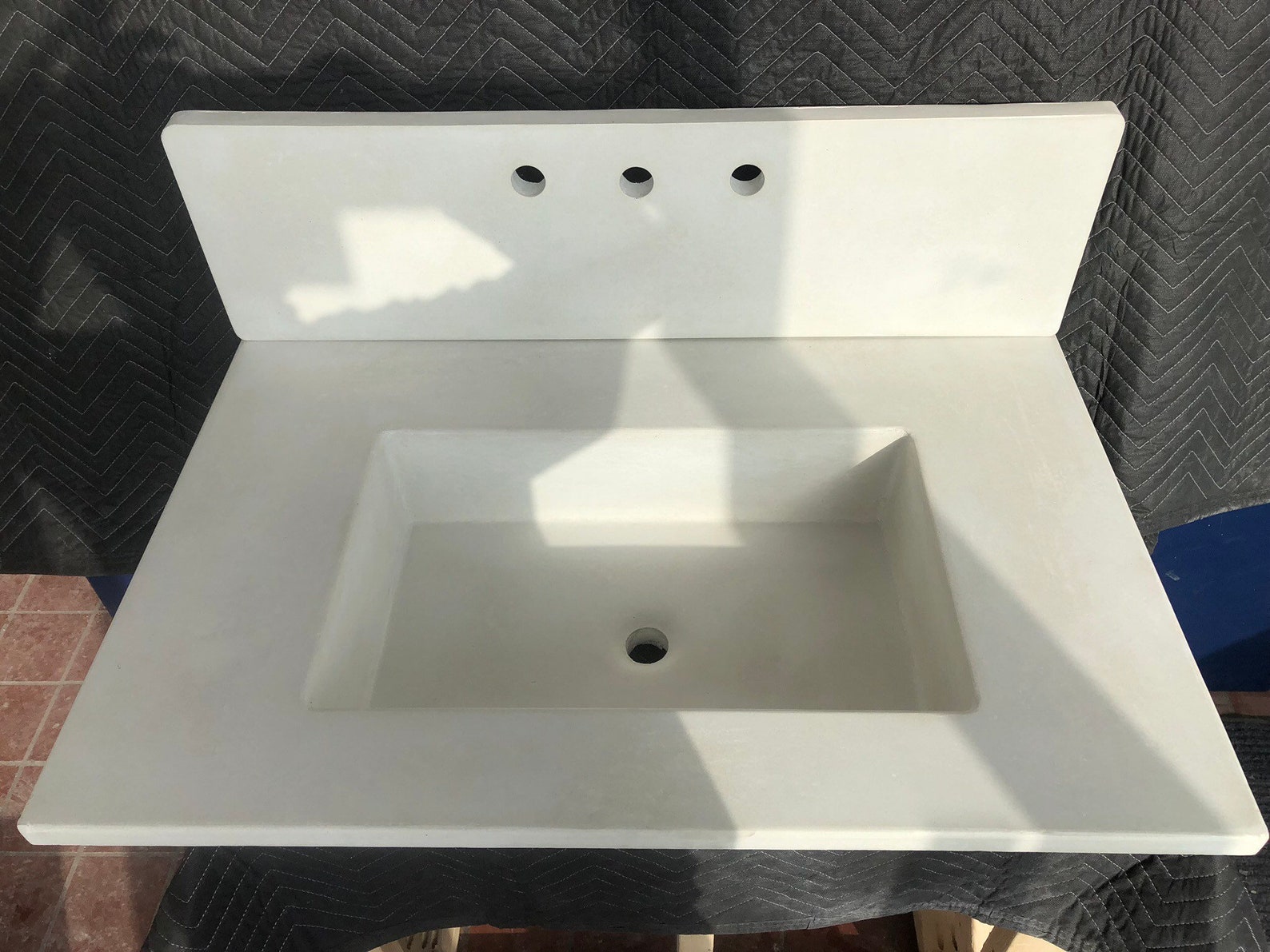 Concrete Vanity Top in Natural White with Matching Backsplash Etsy