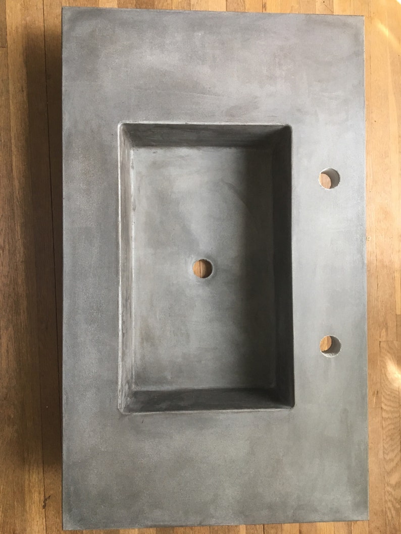 Concrete Vanity Top Gray Etsy