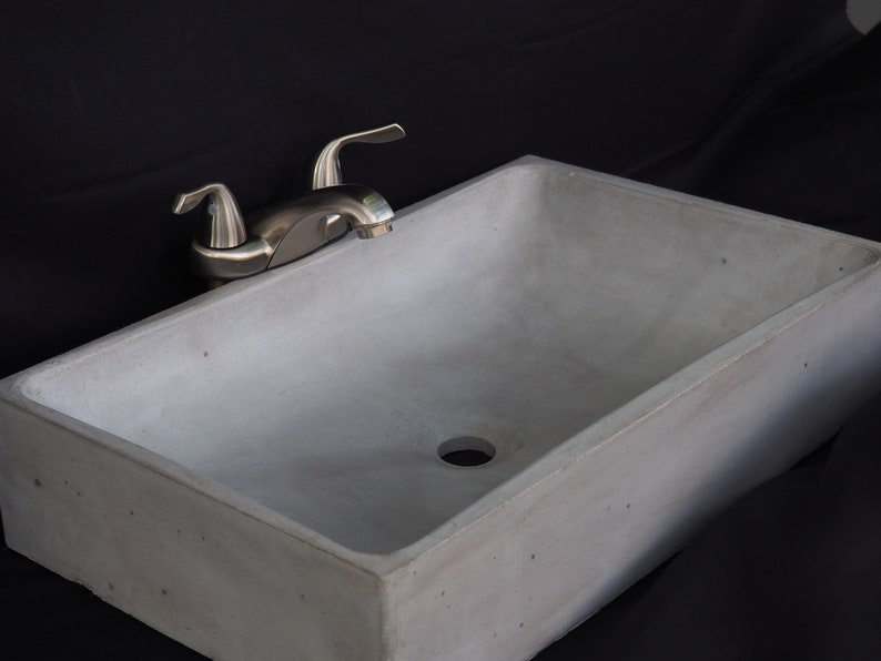 Concrete Vessel Sink With Rounded Bowl