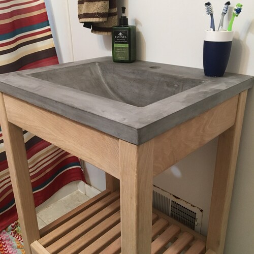 Concrete Vanity Top Gray Etsy