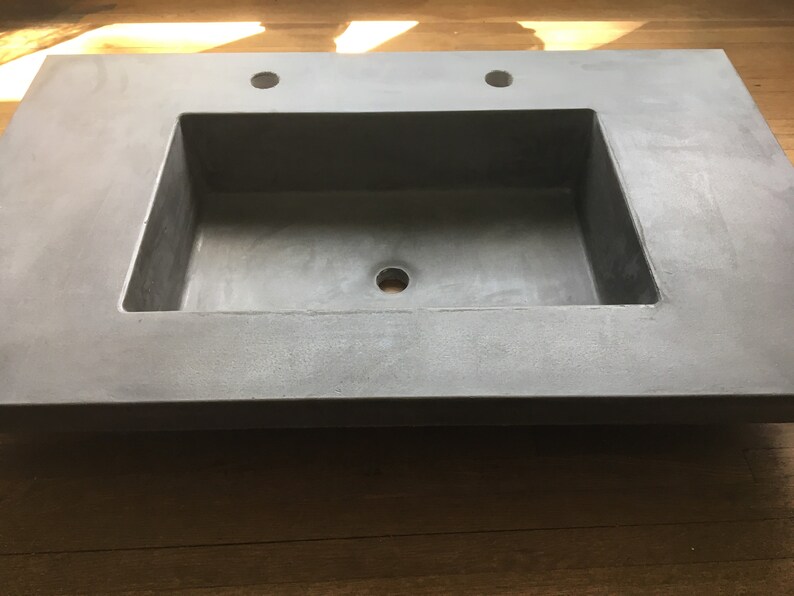 Concrete Vanity Top Gray Etsy