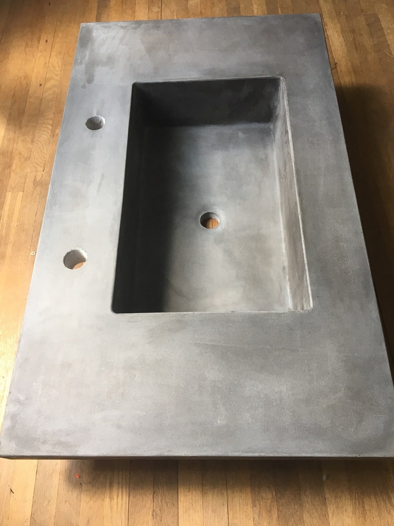 Concrete Vanity Top Gray Etsy