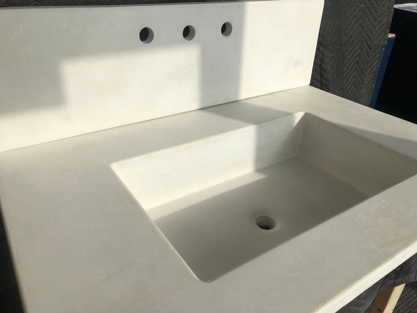Concrete Vanity Top in Natural White with Matching Backsplash Etsy