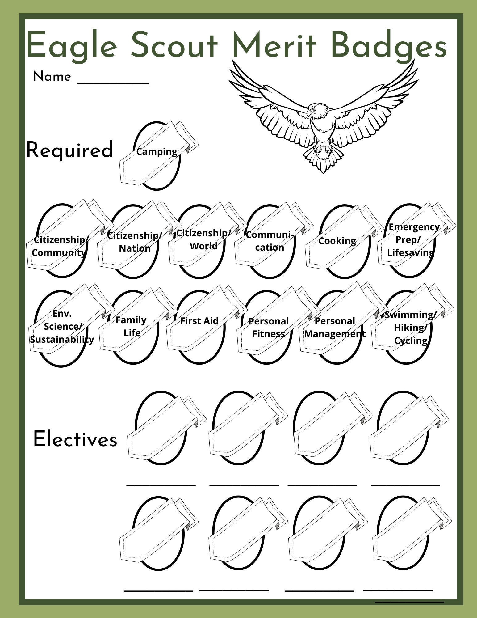 Printable List Of Merit Badges