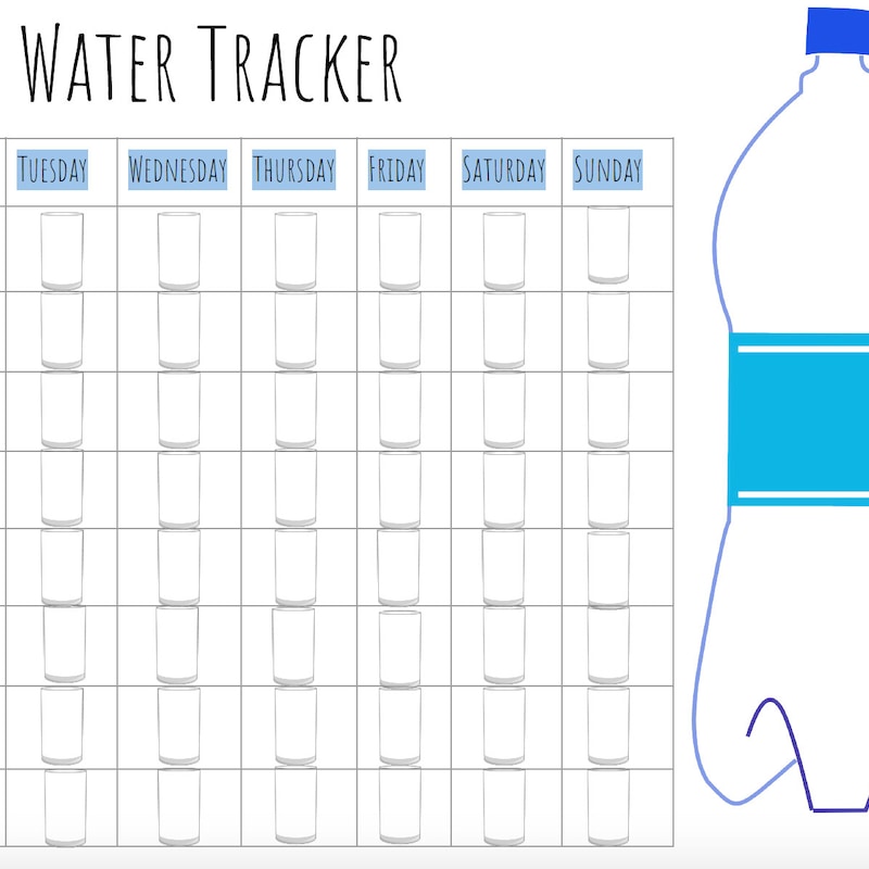 Water Tracker Coloring - Etsy