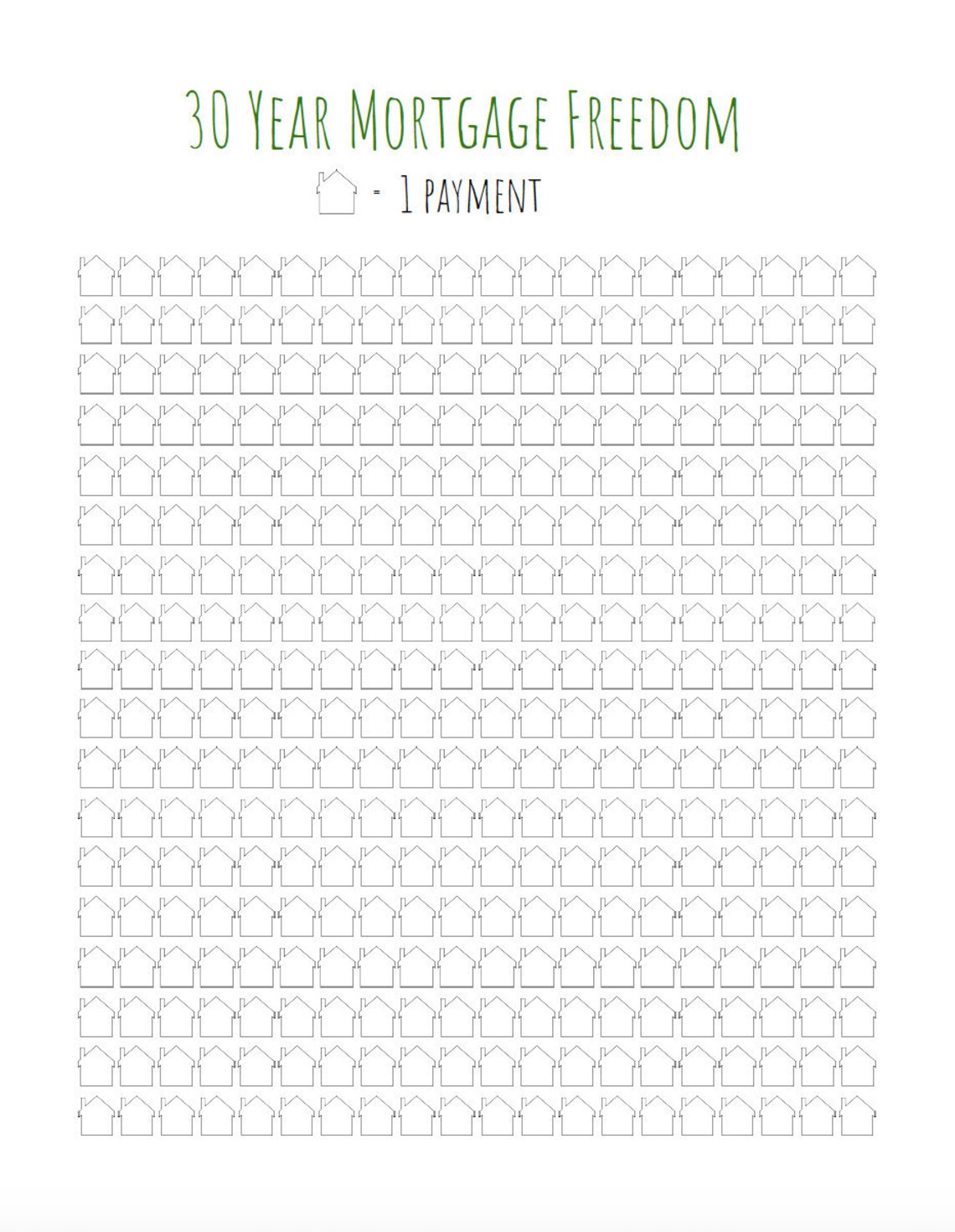 Mortgage Payment Coloring Printable Tracker, 30 Year, Journal, Page