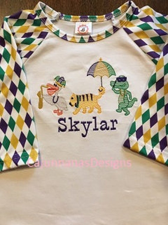 mardi gras raglan shirt