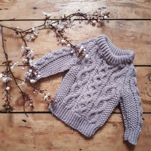 MADE TO ORDER Handmade Baby Aran Cardigan/ Merino Wool Baby Aran/ Traditional Irish Aran/ Custom Sizes Available image 7