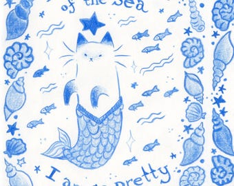 Little Muse - PurrMaid - Art Print - A4
