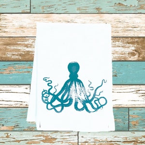 Octopus Tea Towel, Kitchen towel,  hand towel ,guest towel, powder room towel