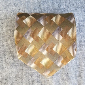 Vintage Jhane Barnes Necktie Green / Gold / Silver handmade in Italy