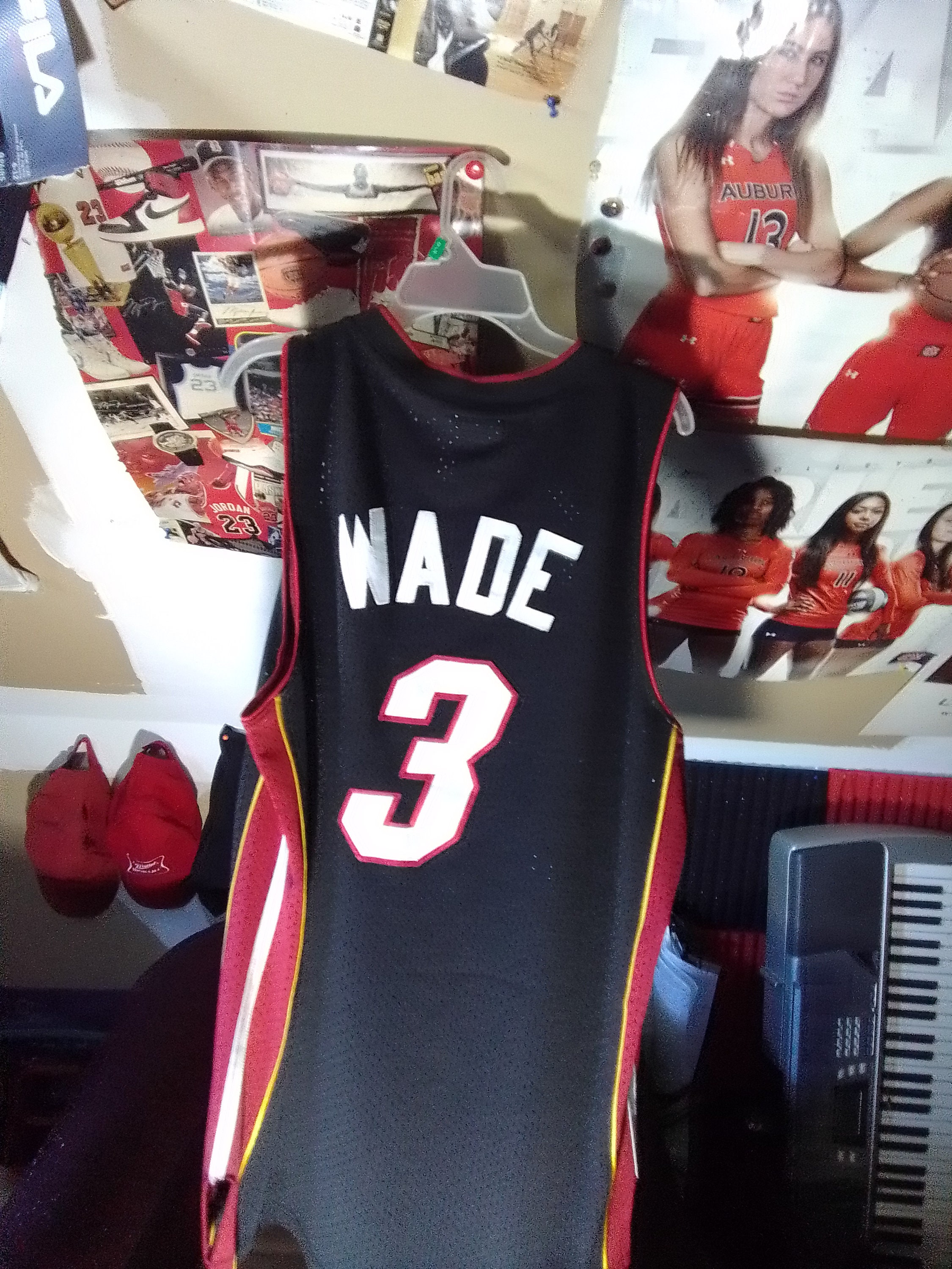 Nba Miami Heat Jersey #3 Wade Hardwood Classics Made In Usa