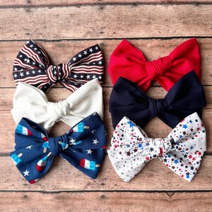 July 4th Hair Bow, Patriotic Hair Bow, Memorial Day hair Clip, Americana hair bow, Hair Clip, Summer hair bow, Flag Bows, USA Bow