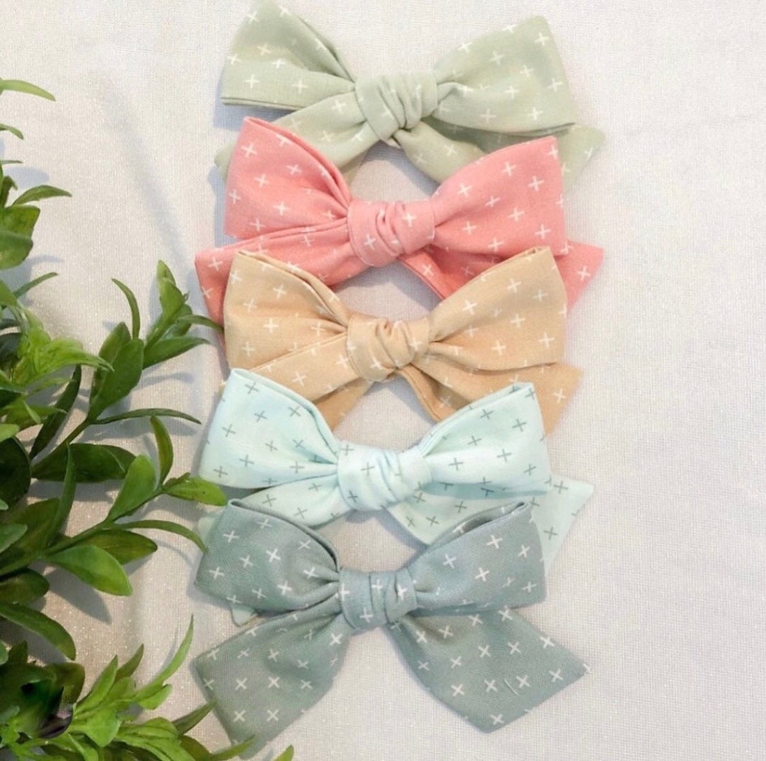 Spring Hair Bows Easter Hair Bows Neutral Hair Bow Pastel Etsy