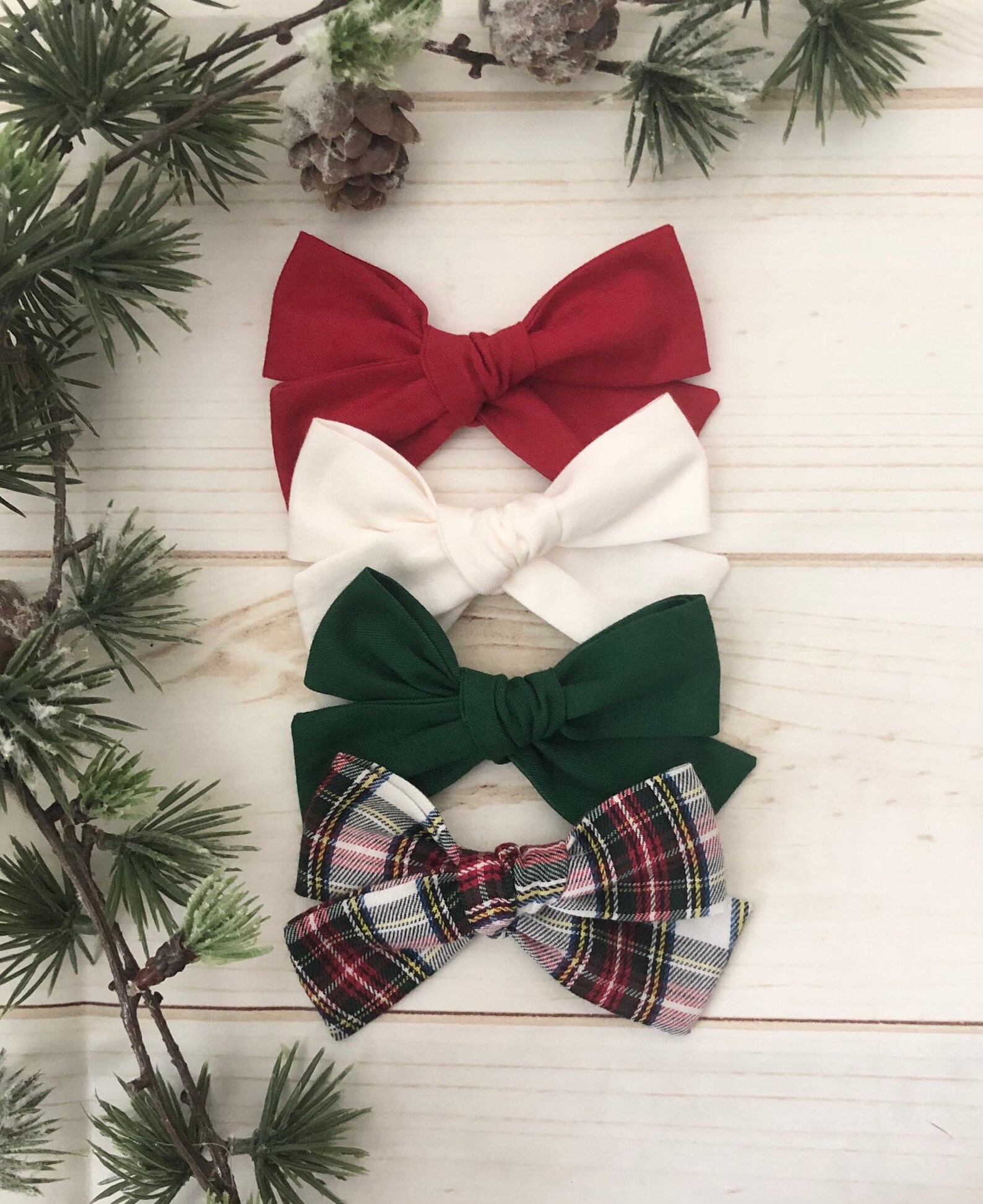 Winter Hair Bow Christmas Plaid Bow Christmas Hair Bow Red - Etsy