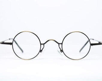 Round Lennon Small Spectacle Vintage Glasses w/ Cable Temples Black Small Rudy 