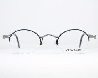 24 135 Schwarz Grau oval Brille NOS 9462 290 48 Vintage Otto Kern Mod 
