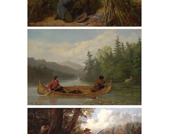 Amerikaanse jachttaferelen - Arthur Fitzwilliam Tait - 3 pak olieverfschilderijen uit de jaren 1800 - DIGITALE DOWNLOAD Wall Decor Wallpapers Americana artwork