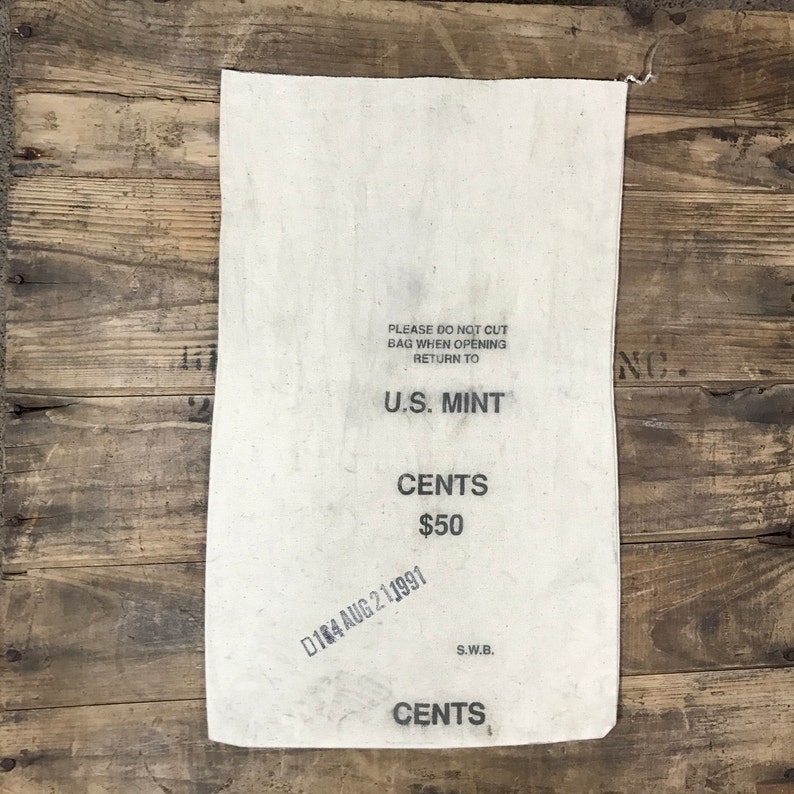 10 Vintage Authentic US Mint Canvas Money Bank Bags 50 Dollars Etsy