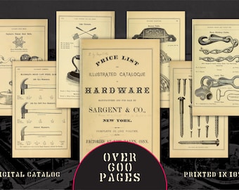 Incredible 1871 geïllustreerde catalogus - antieke hardware, gereedschappen, sloten + meer - digitale pdf en jpeg's, 600+ pagina's, 1000+ gravures Sargent