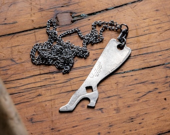 Collar con abrebotellas de pierna de dama antiguo, raro, de 1912, estampado, piano eléctrico de Marquette, cierre Detroit Sister, hecho en EE. UU., con diseño floral, vintage.