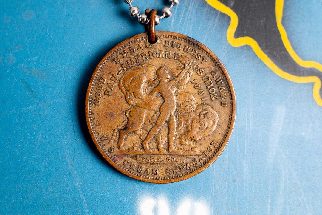 Rare Original 1901 Buffalo Pan American Exposition Token Necklace ...