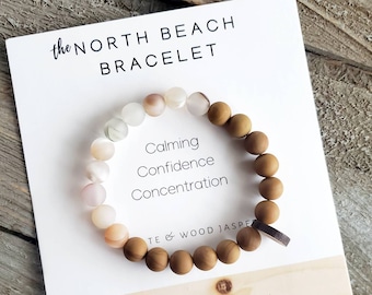 North Beach Bracelet • Agates • Treasure • Womens Bracelet • Confidence Calming Concentration •  stocking stuffer