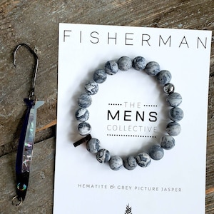 Fisherman gemstone beaded bracelet | Mens Bracelet | Mens gift | dad gift | christmas gift | boyfriend gift | husband gift | father gift