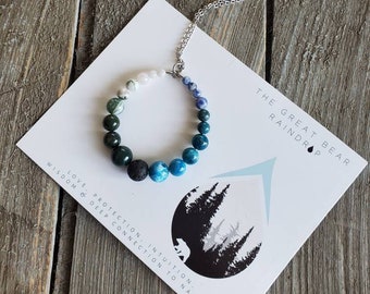 Rainforest Gemstone Aromatherapy Necklace • Lava Stone Diffuser