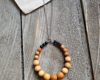 Cedar Aromatherapy Necklace | Lava Stone Essential Oil Diffuser
