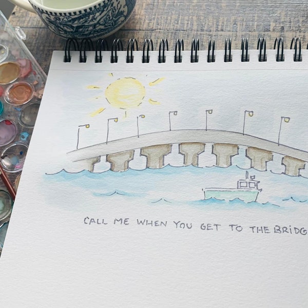 LBI Bridge Watercolor Print