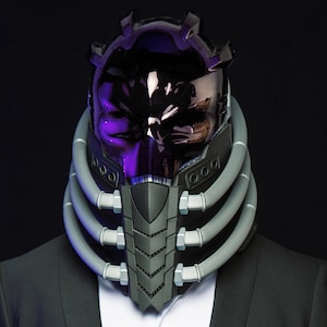 Techno Black Skull Helmet - Precolored Deluxe 3D Printed Kit
